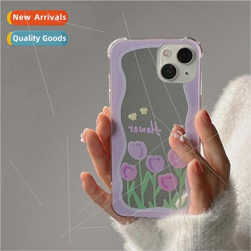 适用 iphone13pro max purple tulip flower apple 12 phone case