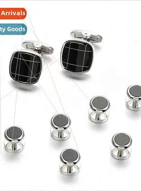 Europe fashion French cuffs Exquisite laser lattice striped