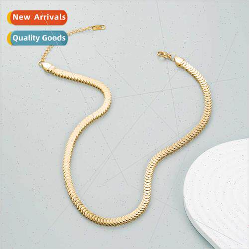 Europe INS tanium steel collarbone chain 18K gold necklace f