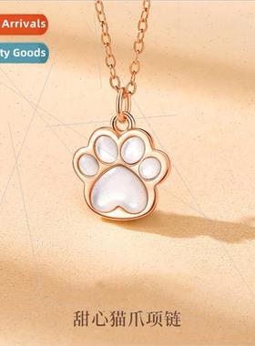 s925 silver sweetheart cat claw necklace women niche collarb