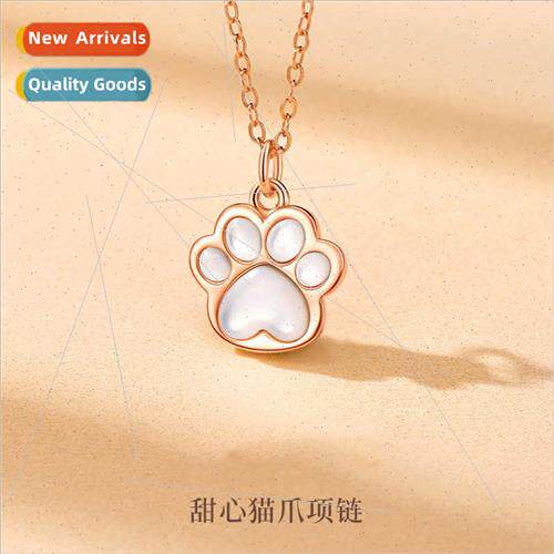 s925 silver sweetheart cat claw necklace women niche collarb