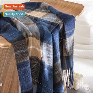 Winter high commuting war French sense men scarf plaid class