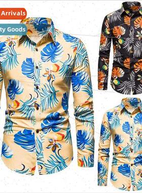 2022 Spring Autumn new men digal printing long-sleeved shirt