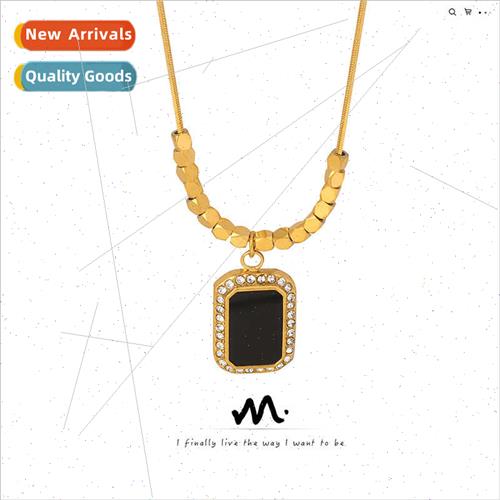 French vintage colorless black square plate wh diamonds pend