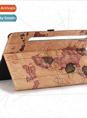 适用Samsung S9FE Tablet Case X510/X516 Map Pattern Bi-Fold P