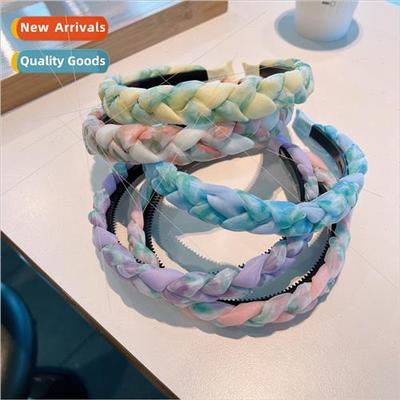 Korean  Organza twist braid ageing girl sense cute hairpin h