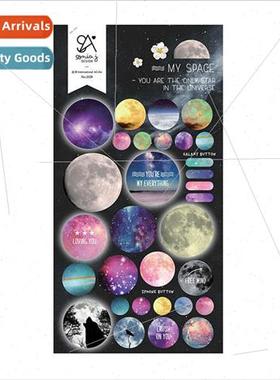Korea Planet 2028 starry sky creative drip glue stickers cel