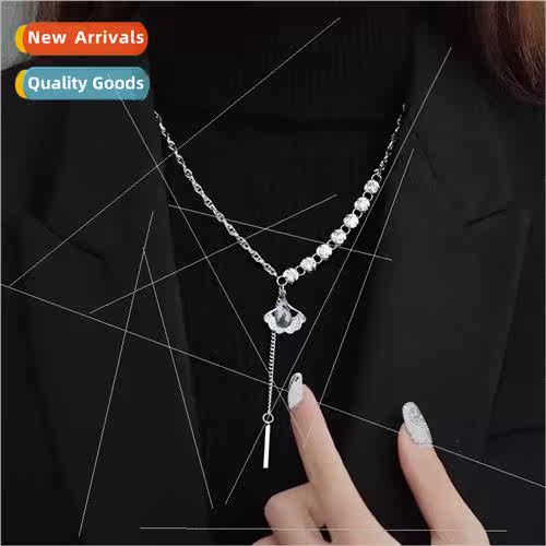 zirconia ginkgo leaf patchwork sweater chain necklace 2023 f