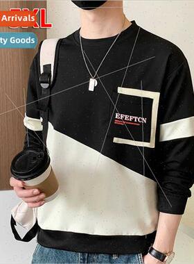 Sweatshirt Men 2023 Spring Autumn Color Blocking Patch Pocke