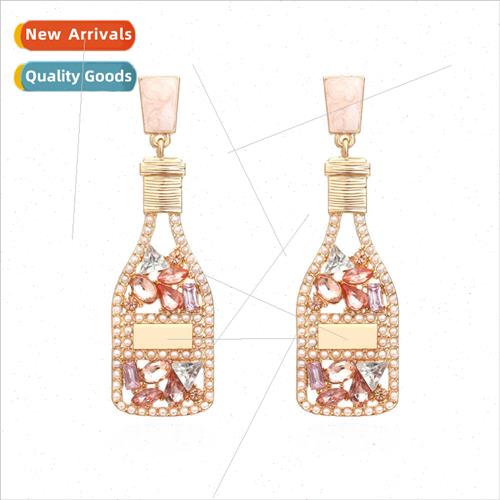 Creative alloy colorful diamond-set alloy earrings atmospher