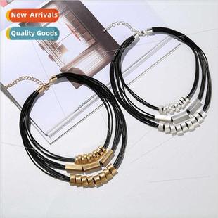 Europe Copper Tube Fashion Layered Necklace Multi Hundred