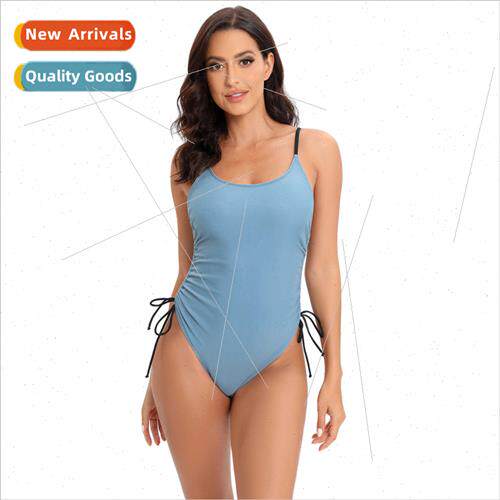 2024 new tight one-piece swimsu Europe sexy backless solid c