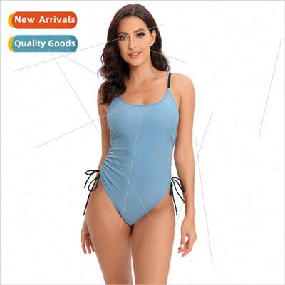 2024 new tight one-piece swimsu Europe sexy backless solid c