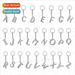 26 English letters keychain alloy wh diamond creative jewelr