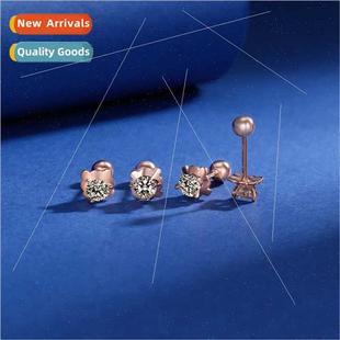 s925 silver rose gold earrings Japan Korea earrings women ma