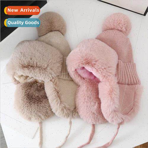 Winter thickened cold plush thunderbolt hat ladies hairball