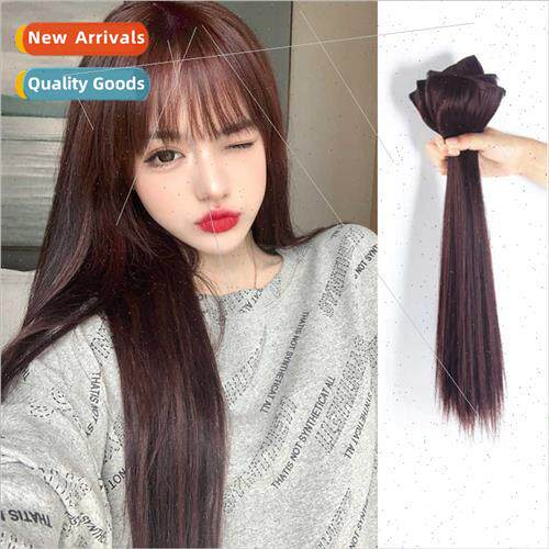 Two clip hair extension piece wig female long hair invisible