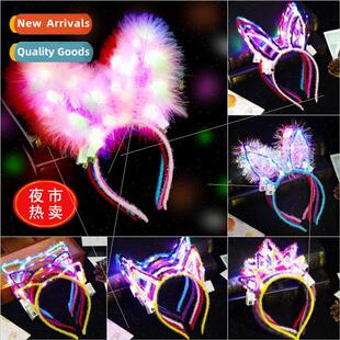Metal glowing cat ears rabb ears Mickey crown flashing ears
