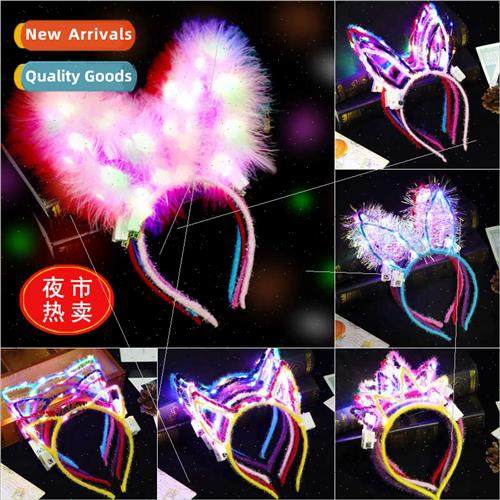 Metal glowing cat ears rabb ears Mickey crown flashing ears