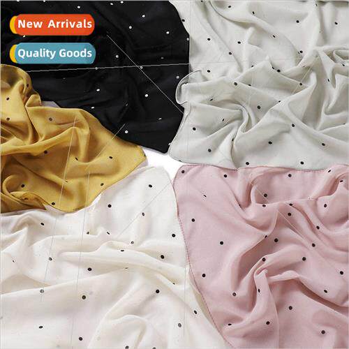 New retro polka dot square scarf thin pearl chiffon printed