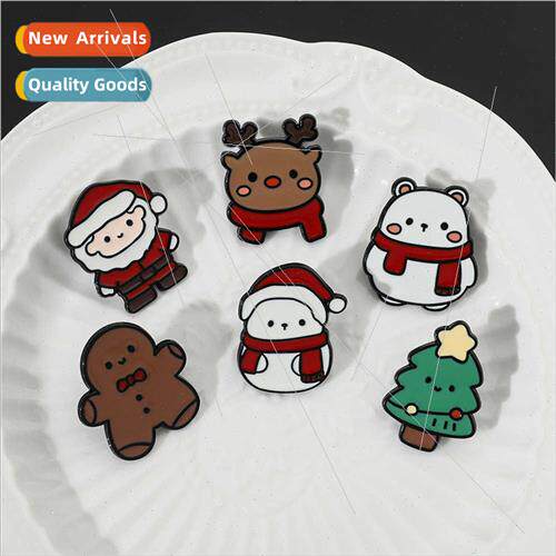 Europe Uned States across into cartoon Christmas brooch badg