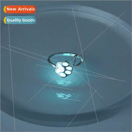 Europe hjewelry creative glow-in-the-dark cat claw ring simp