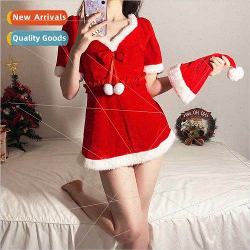 2023 Golden Velvet Christmas Costume Sexy Bunny Girl Costume
