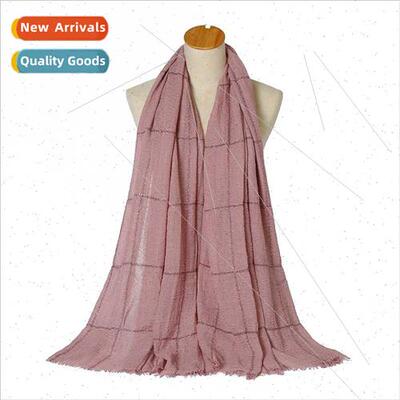 new bubble scarf monochrome whiskers edge bright silk plaid