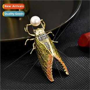 One H Wonder Summer Gold Cicada Brooch High-grade Coat Acces