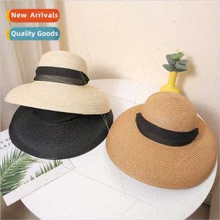 ladies sun exaggerated brim hat summer straw Large shading