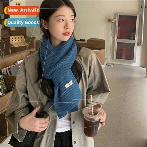 2023 Korean  ins solid color wool scarf female autumn winter