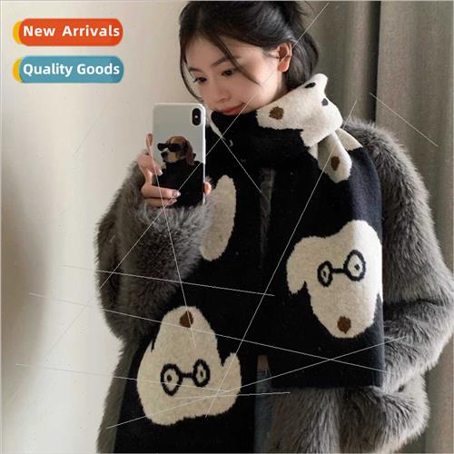 Cute puppy Japanese Hundred contains wool scarf female 2023