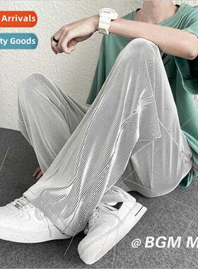 Thin casual straight pants men 2022 spring HK large size loo