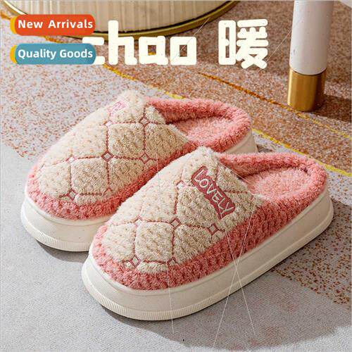 Couple male new cotton slippers female fall winter thick sof