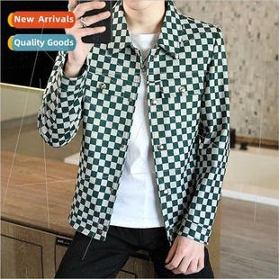 spring fall jacket 2023 versatile men lapel casual