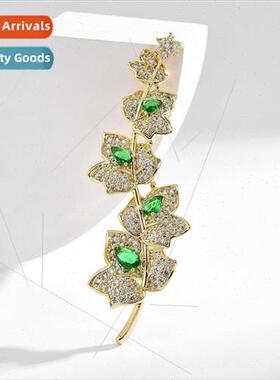 high-grade maple leaf zirconia new Korea clothing accessorie