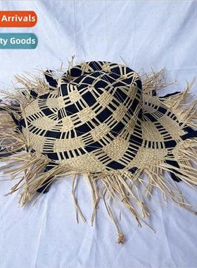 Europe Uned States large-brimmed women raffia straw hat tass