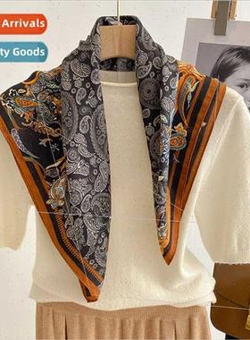 Korea cashew flower fashion cotton linen small square scarf