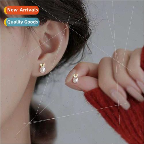 fashion cute rabb earrings female copper wh whe stone pearl