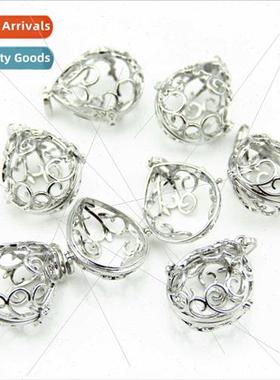 Openable Hollowed Out Water Drop Teardrop Photo Box Pendant