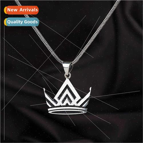 Europe ins simple crown pendant personalized men women neckl