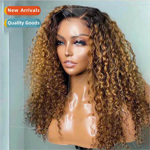 Europe Front Lace Wigs Brown African Small Curly Hair High-t