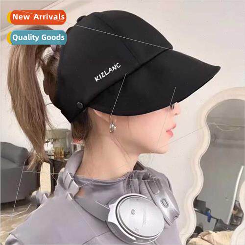New semi-hollow top hat female can tie ponytail hanging mask