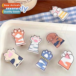 Soft cartoon acrylic cat claw hair clips cute girl heart sid