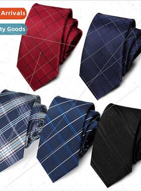 6cm Checkered Tie Men Formal Business Professional Black Tie
