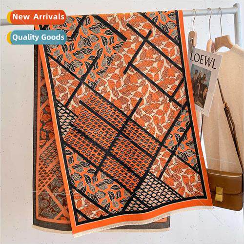 Ethnic wind scarf female spring fall faux cashmere hobo long