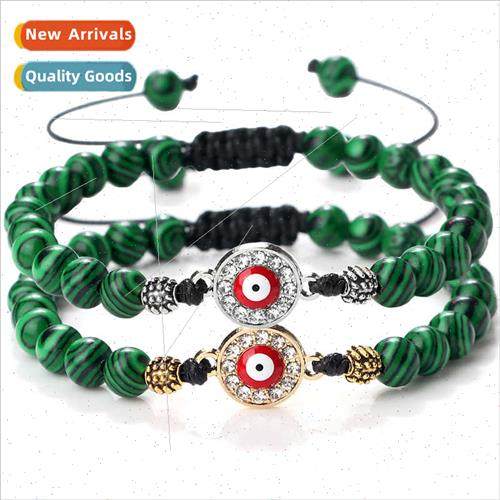 handmade jewelry micro-encrusted round devil eye beaded brai