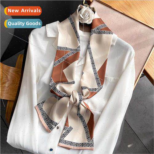 Korean  color blocking geometric imation silk small silk sca
