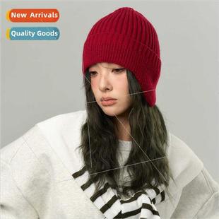 red knted winter warm autumn women cap retro new date men