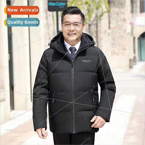 Middle-aged elderly men down jacket short thickened whe duck